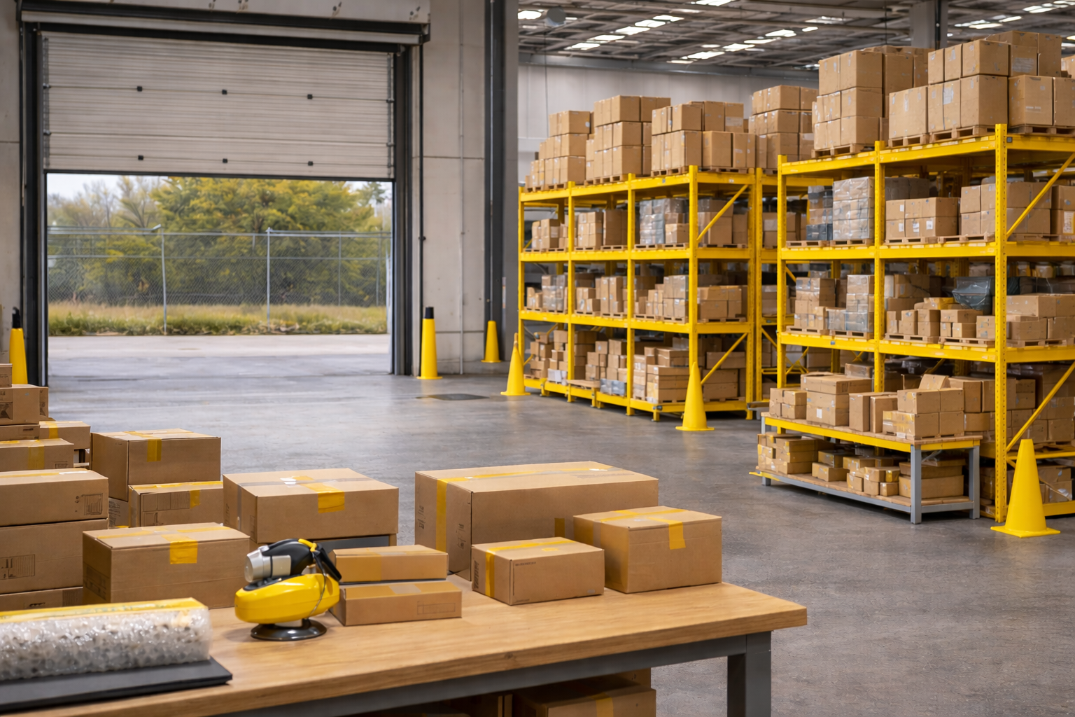 Concept visualization of warehouse staging